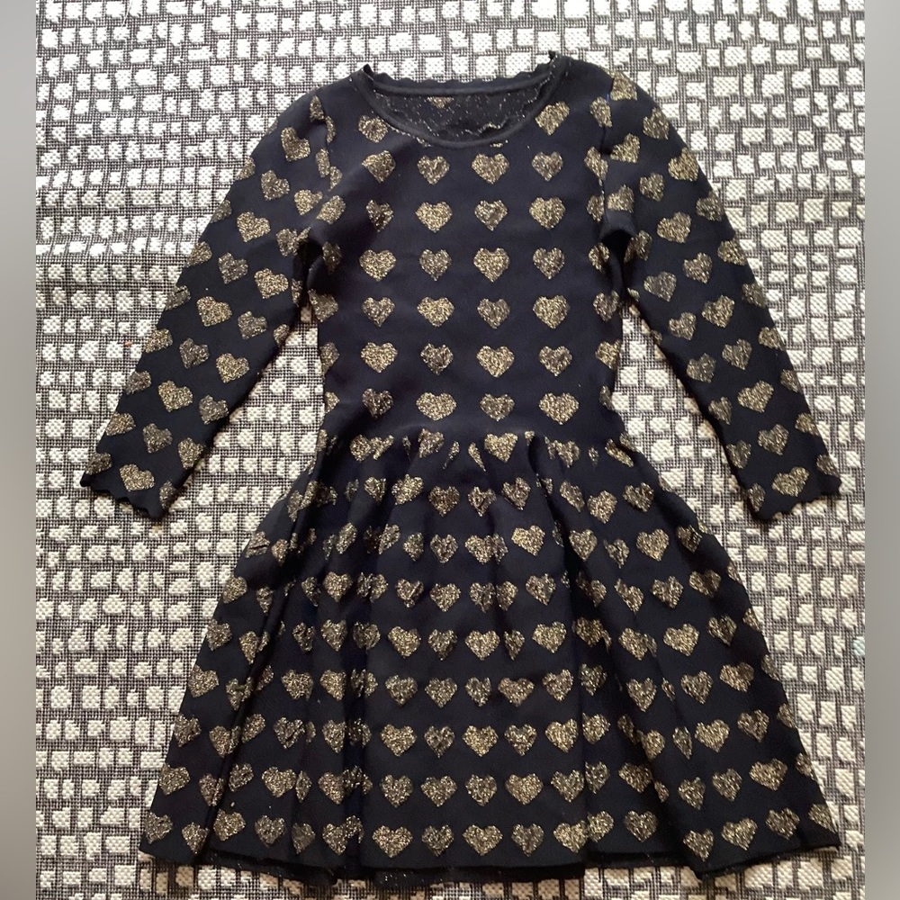Silk blind gold heart dress